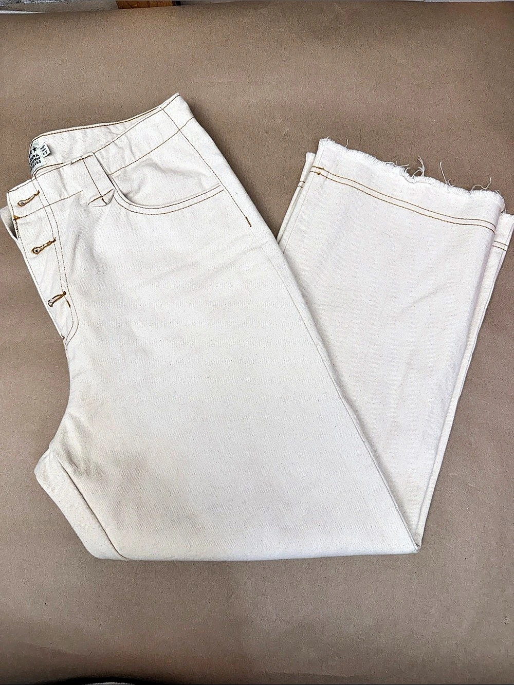 FiveStar General JLG Cream  Straight Leg Jeans Waist 022 - Picture 3 of 4